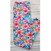 Island Hibiscus Bloom Capri Leggings with Pockets